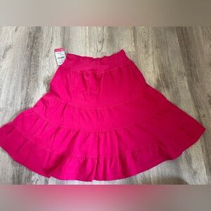 NWT Fresh Produce Pink tiered cotton skirt XS